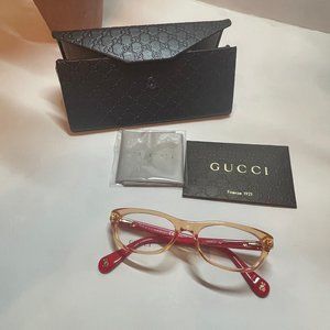 Gucci Kids Eyeglasses Plastic Frame Clear Orange